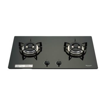 Rinnai 【全省安裝】RB-202GH(B) 雙口玻璃防漏檯面爐(黑)