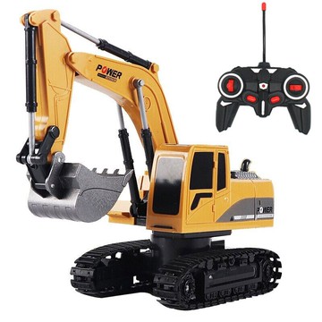 【送6支工程車】兒童合金遙控挖掘機無線電動模型玩具小汽車男孩