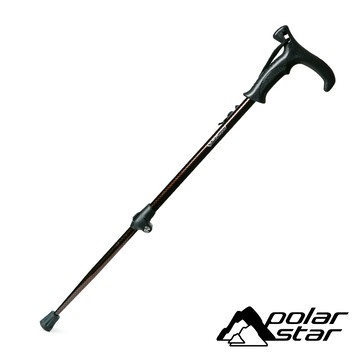 【Polar Star】鋁合金T把健行杖『咖啡』P23720 (單支販售) 戶外.登山.健行.健走.露營.手杖.爬山.拐杖