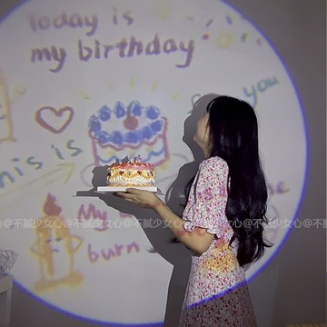 氣氛投影燈 氣氛燈 星空燈 少女心同款生日快樂投影儀投影燈ins網紅派對兒童房禮物女孩『XY37615』