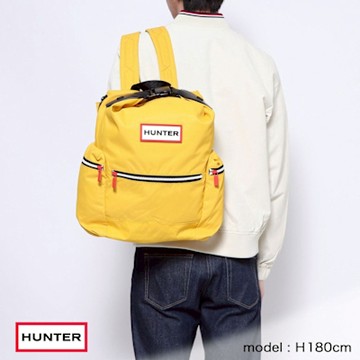 HUNTER - 上方開扣尼龍後背包-黃色