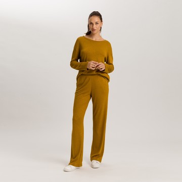 【HANRO】Summer knits家居長褲 S (金銅黃)