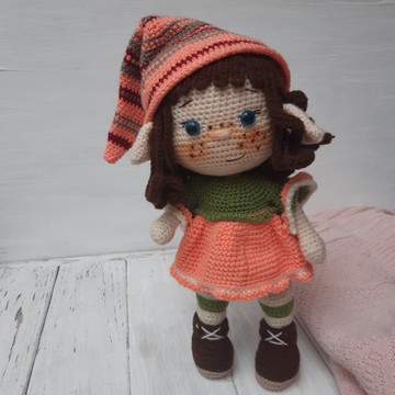 精靈娃娃手工鉤針精靈娃娃毛絨玩具毛絨玩具阿米古魯米玩具精靈女孩