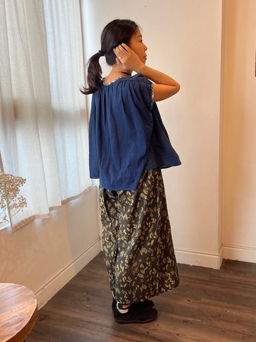 穆斯林圓袖上衣 靛藍色 x B039