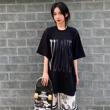 VLONE紐約限定3M反光大V短袖王一博同款美潮高街男女t恤打底衫夏