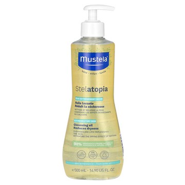 Mustela, 妙思樂，清潔油，無香，16.9 液量盎司（500 毫升）