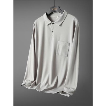 t恤男超大碼加肥加大夏季中老年上衣胖子寬松翻領休閑長袖polo衫