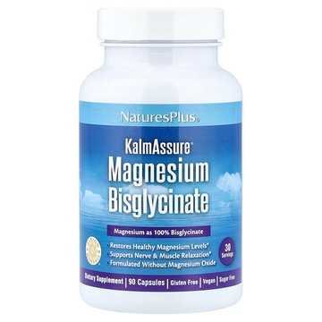 NaturesPlus, KalmAssure®，甘氨酸鎂，90 粒膠囊（每粒 70 毫克）