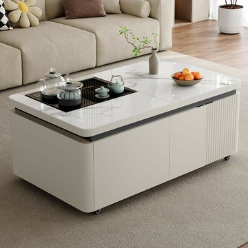 免運 公司貨 包安裝 電動升降桌 多功能升降智能茶幾電視柜泡茶客廳巖板茶臺一體家用現代簡約功夫 可開發票 全館八折 工廠現貨直銷 新品特價 h11213