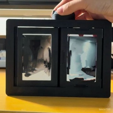 🔥臺灣出貨🔥抖音衕款拍立得旋轉相冊3d打印擺臺收納擺件照片翻頁相冊520禮物 DIY相冊 畢業禮物 拍立得旋轉相冊