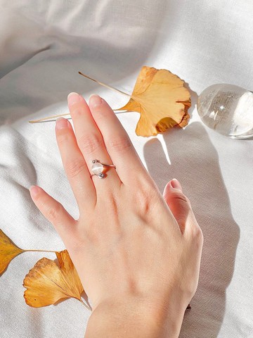 透石膏水晶_戒指_彈性戒圍_簡約_金屬編織飾品_礦石水晶_銅鍍鈦