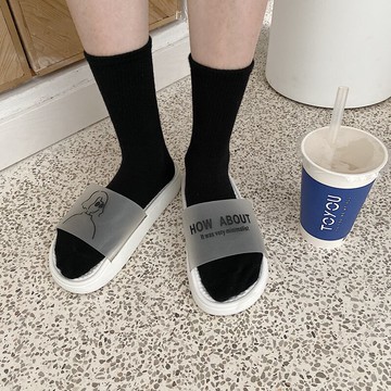 時尚居家室內厚底卡通人物一字拖鞋男女夏季ins潮原宿涼拖鞋