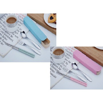 大賀屋 304 不銹鋼 旅行 餐具 攜帶式 筷子 叉子 湯匙 三件套 安全無毒 正版授權 C00010050