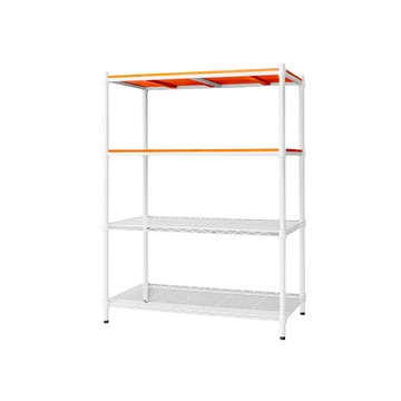 【dayneeds】松木 90x45x120公分 四層烤白柚木板收納層架