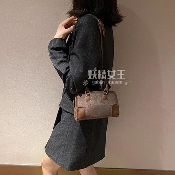 側背包 復古磨砂手提包包女秋冬2022新款高級感枕頭包時尚小眾單肩斜挎包
