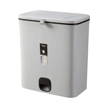 FAmILyLIFE 生活 雙面掀蓋夾縫型 直立/吊掛2用 垃圾桶 YG-109  淺灰色  15.5 x 26 x 29.5cm  1個