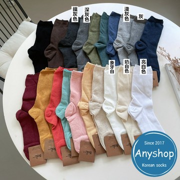 Anyshop韓國襪 加長素色襪 氣質單品 百搭 韓國中筒襪 韓國女孩襪 加長 素襪 BAL 07702