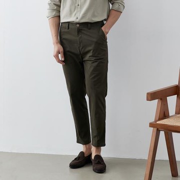 新品上新 舒適免燙青年修身中腰直筒韓版潮流休閑棉褲九分褲