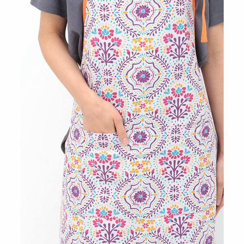 S 専用！　花柄エプロン エプロン シフォン花柄 フリーサイズ ポケット付き おしゃれ