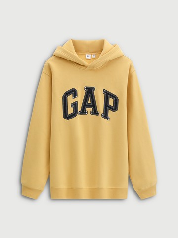 男裝 Logo刺繡帽T-黃色