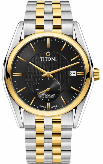 TITONI 梅花錶 空中霸王系列 機械男腕錶(83709SY-501)-40mm-黑面鋼帶【刷卡回饋 分期0利率】【APP下單點數13倍送】