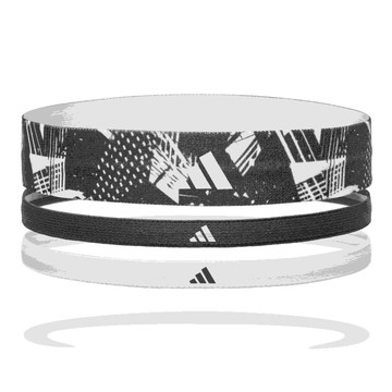 adidas 止滑運動髮帶組 (塗鴉黑/午夜黑/雪花白)