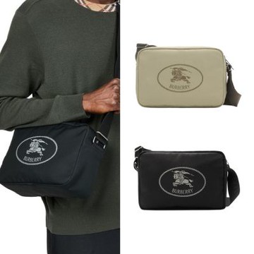 BURBERRY Orkney戰馬LOGO尼龍斜背包(任選)