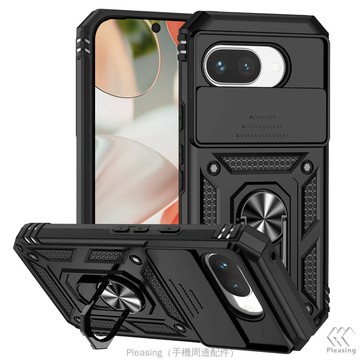 軍士推窗防摔殼 適用 Google Pixel 10A 10 9 Pro XL 9A 手機殼 四角防摔 伸縮支架 保護殼