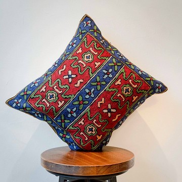 喀什米爾 羊毛編織 圖騰抱枕套－青青莊園 暗版