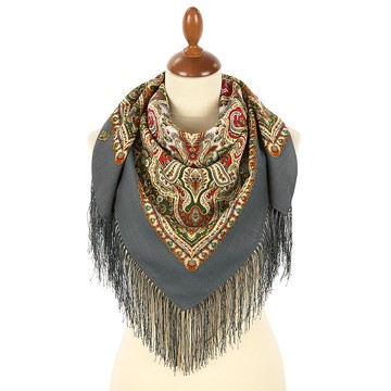 正品 Павло́во Поса́д 俄羅斯羊毛披肩圍巾 柔軟100% 羊毛 89x89 公分 1923-2