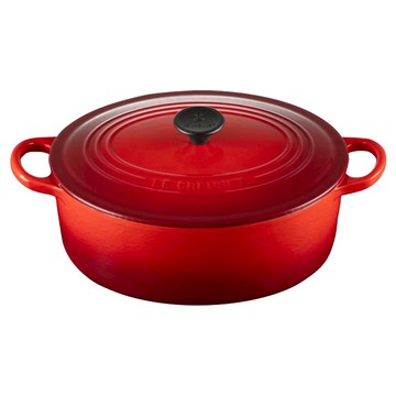 LE CREUSET 橢圓鐵鍋  櫻桃紅  1個  25cm