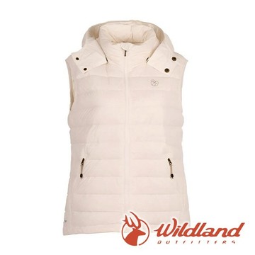 【wildland 荒野】女700FP可拆帽輕暖羽絨背心『北歐白』0B22171 戶外 露營 登山 健行 休閒 旅遊 通勤 保暖 輕量 羽絨 背心