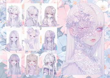 SWEET GIRL PASTEL FLOWER 貼紙組 A6 24 張入