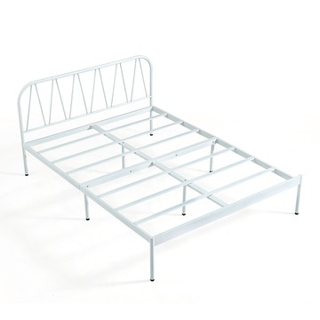 hoi! 林氏木業韓系簡約鐵藝雙人加大180x200床架 LS702-白色