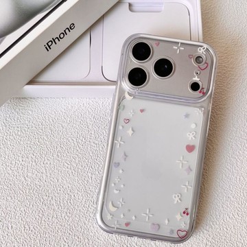 i17保護殼/星星環繞放小卡手機殼適用iPhone14透明15promax蘋果13全包17透明