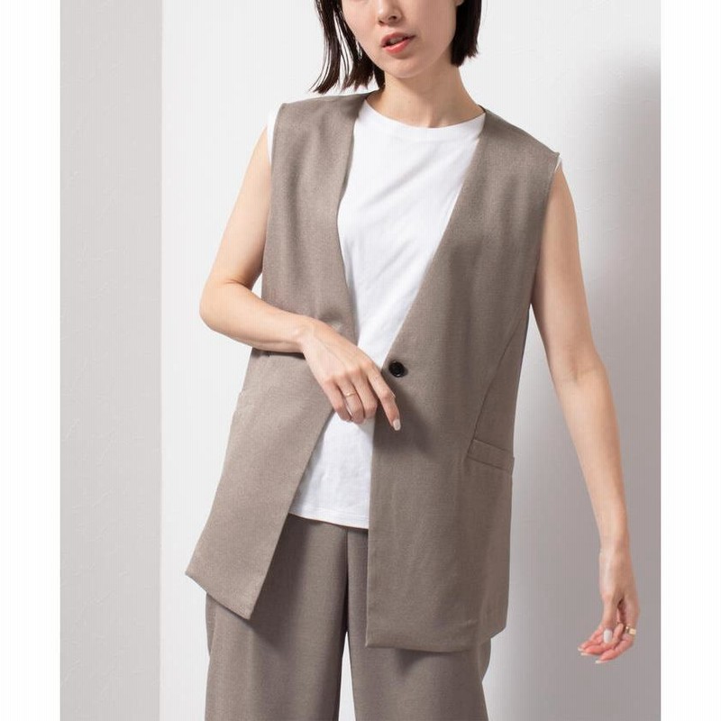新品 ノーリーズ リネンライクジレ ジレ