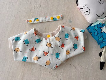 幾何小象     360度雙面手工純棉六層紗星星圍兜/可雙面用