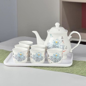 家庭陶瓷茶壺辦公室冷水壺耐高溫泡茶壺單杯單壺陶瓷套裝耐用