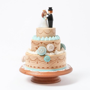 【三層結婚蛋糕】頭轉音樂盒 新郎新娘 結婚禮物 | Wooderfullife