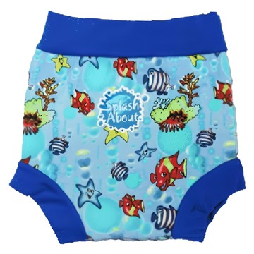 Splash About Happy Nappy 游泳尿布褲 魚/皇家藍色 適合3-8個月大的寶寶  M(6~11kg)  1件