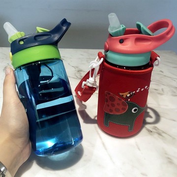 兒童水杯吸管杯家用防摔夏季幼兒園創意可愛卡通杯子小學生直飲杯