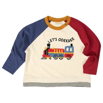 akachan honpo - 長袖T恤-凸毛繡-紅色