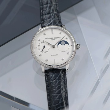 CONSTANT 康斯登 Slimline 超薄月相自製機芯機械錶 FC-702SD3SD6