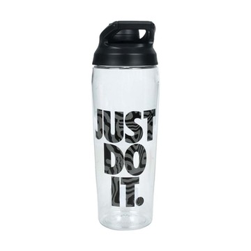NIKE 大口徑水壺24OZ-慢跑 單車 自行車 登山 運動水壺 700ML N100193695224 透明黑灰
