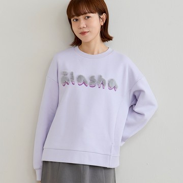 a la sha 當季魅力↘立體毛毛Logo內刷毛上衣