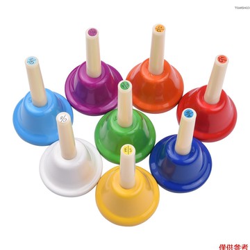 Winn 8 件彩色手鈴 8 音符全音階金屬手鈴套裝叮噹鈴打擊樂器玩具兒童兒童