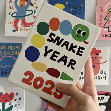 【台灣24H現貨】2025塗鴉插畫日曆 桌曆新款翻頁年曆 記事計畫本 行程本桌面裝飾擺飾