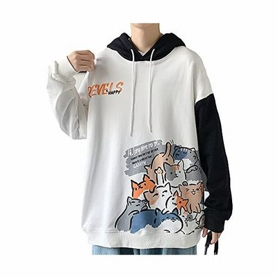 パーカー メンズ 長袖 トレーナー メンズ 秋服 かわいい プルオーバー おもしろ ロングパーカー 猫 トップス 可愛い プリント 大きいサ 通販 Lineポイント最大get Lineショッピング