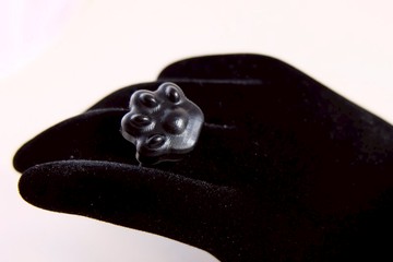 米里米特創意 DIY木質感應指環 可愛肉球款 黑色 貓奴必備/療癒/貓咪/禮物/搭捷運/公車/火車/購物 悠遊卡or一卡通