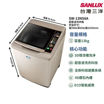 【SANLUX 台灣三洋】SW-13NS6A